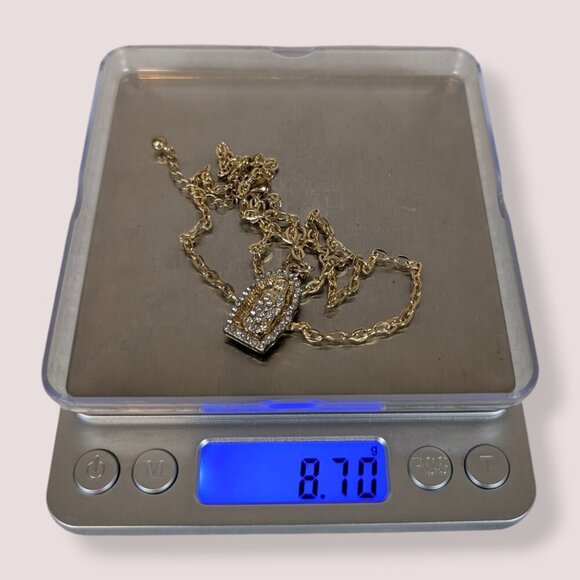 (2/$20) Virgin Mary Rhinestone Pendant Necklace - Picture 6 of 6